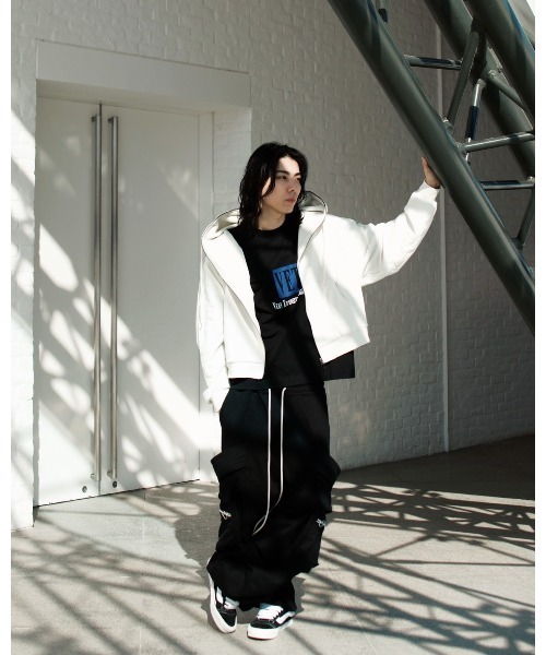 ANDRAP（アンドラップ）の「ANDRAP/アンドラップ/ZIP SHORT PK/ジップショートパーカー（パーカー・メンズ・ホワイト/ブラック/グレー・M/L/XL）」の17枚目の写真