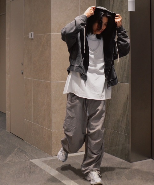 ANDRAP（アンドラップ）の「ANDRAP/アンドラップ/ZIP SHORT PK/ジップショートパーカー（パーカー・メンズ・ホワイト/ブラック/グレー・M/L/XL）」の20枚目の写真