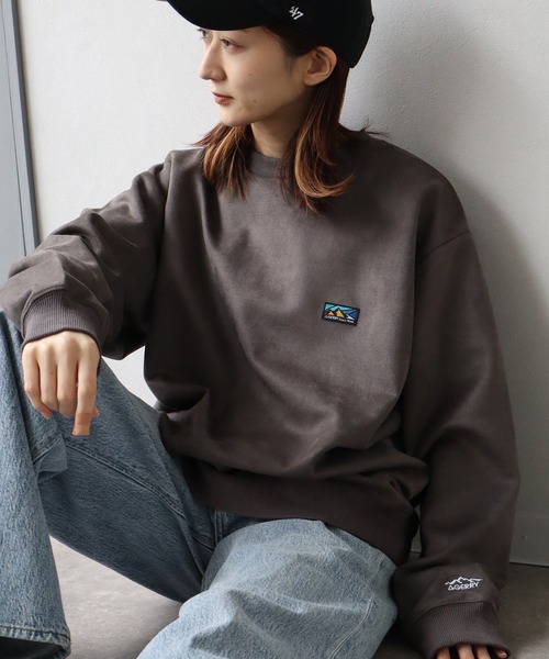 GERRY(ジェリー)の「【GERRY/ジェリー】カットスウェード刺繍 クルーネックスウェット(スウェット・メンズ・グレー/ライトグレー/ミント/チャコールグレー・L/LL/M)」の18枚目の写真