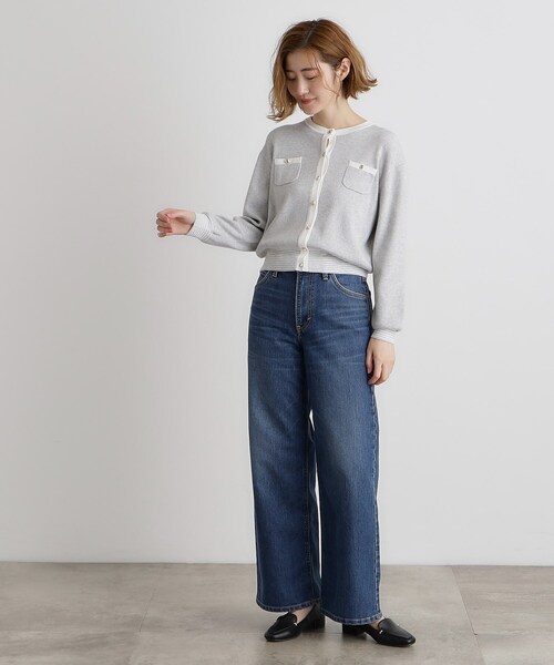 grove（グローブ）の「バイカラーコンパクトカーディガン（カーディガン/ボレロ・レディース・オフホワイト/グレー/ライトベージュ/ネイビー・01/02/03/04/05）」の17枚目の写真