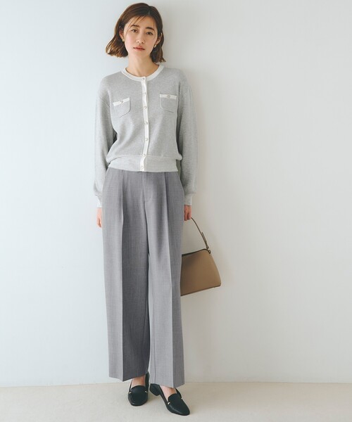 grove（グローブ）の「バイカラーコンパクトカーディガン（カーディガン/ボレロ・レディース・オフホワイト/グレー/ライトベージュ/ネイビー・01/02/03/04/05）」の18枚目の写真