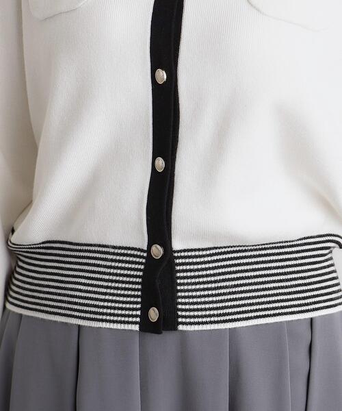 grove（グローブ）の「バイカラーコンパクトカーディガン（カーディガン/ボレロ・レディース・オフホワイト/グレー/ライトベージュ/ネイビー・01/02/03/04/05）」の14枚目の写真