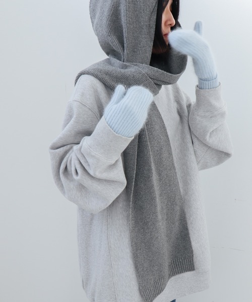 ウール100%】バラクラバフードマフラー LX40238（マフラー）｜EVOL