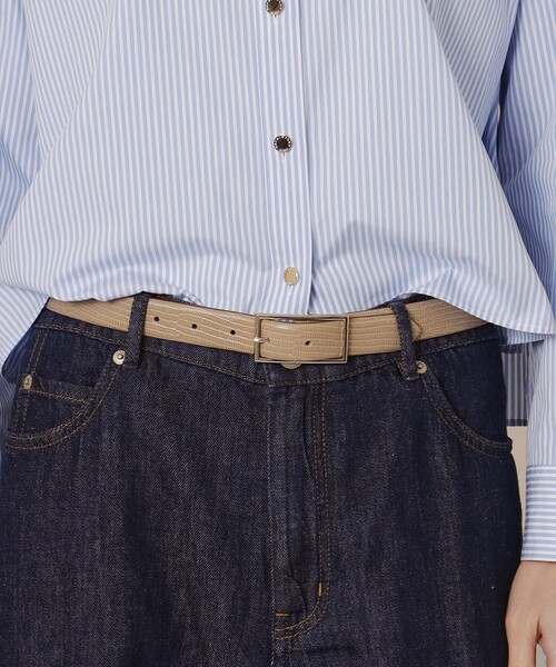 MACKINTOSH LONDON（マッキントッシュ ロンドン）の「スクエアバックルアジャストベルト（ベルト・レディース・ベージュ/ブラック・FREE）」の4枚目の写真