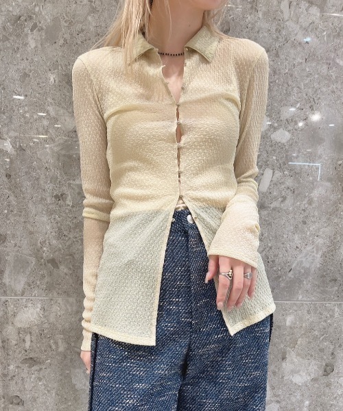 LE CIEL BLEU シアー トップス　ルシェルブルー　未使用に近い シアーボウトップス / Sheer Bow Top（Tシャツ/カットソー）｜LE