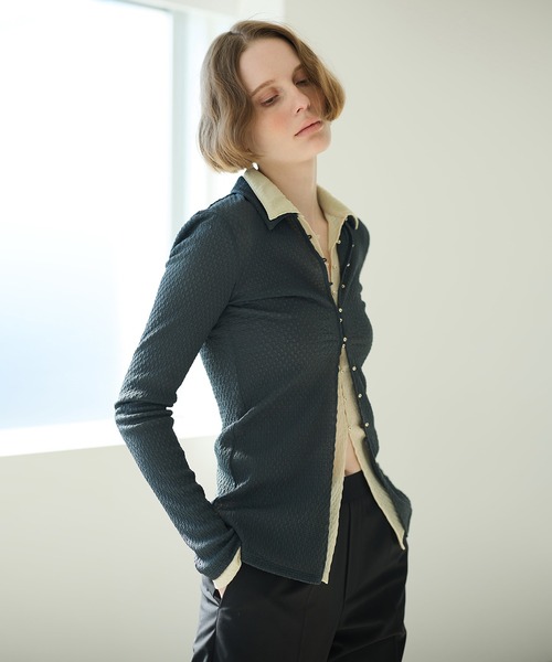 LE CIEL BLEU(ルシェルブルー)の「シアーラッセルカットトップス / Sheer Russel Cut Tops(Tシャツ/カットソー・レディース・チャコールグレー/ブラック/ライトイエロー・36)」の20枚目の写真