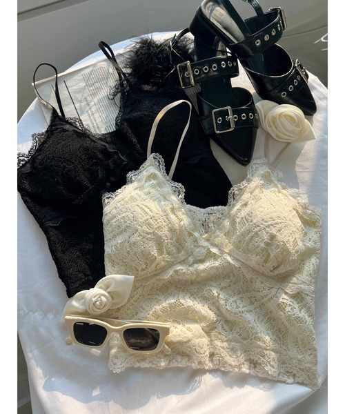 PHILLY(フィリー)の「【PHILLY】レースキャミソール(キャミソール・レディース・アイボリー/ブラック・FREE)」の1枚目の写真