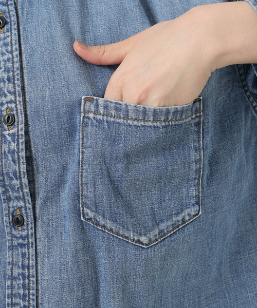 追加2》ライトオンスデニムクロップドシャツ（シャツ/ブラウス