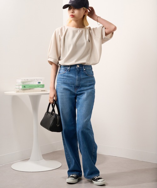 U.S. POLO ASSN.(ユーエスポロアッスン)の「【U.S. POLO ASSN.】ワンポイントクルードルマンプルオーバーTシャツ(Tシャツ/カットソー・レディース・ネイビー/アイボリー/グリーン・FREE)」の10枚目の写真