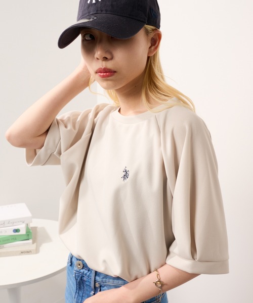 U.S. POLO ASSN.(ユーエスポロアッスン)の「【U.S. POLO ASSN.】ワンポイントクルードルマンプルオーバーTシャツ(Tシャツ/カットソー・レディース・ネイビー/アイボリー/グリーン・FREE)」の6枚目の写真