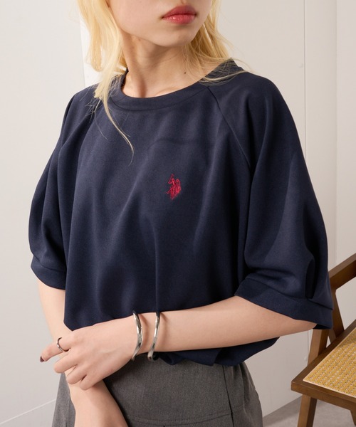 U.S. POLO ASSN.(ユーエスポロアッスン)の「【U.S. POLO ASSN.】ワンポイントクルードルマンプルオーバーTシャツ(Tシャツ/カットソー・レディース・ネイビー/アイボリー/グリーン・FREE)」の21枚目の写真