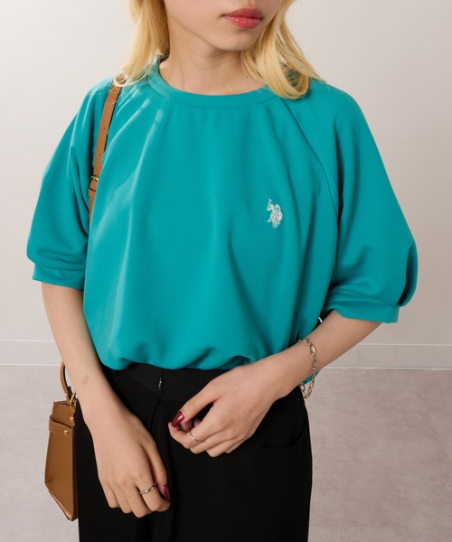 U.S. POLO ASSN.(ユーエスポロアッスン)の「【U.S. POLO ASSN.】ワンポイントクルードルマンプルオーバーTシャツ(Tシャツ/カットソー・レディース・ネイビー/アイボリー/グリーン・FREE)」の11枚目の写真