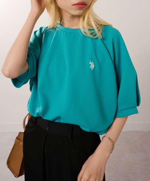 U.S. POLO ASSN.(ユーエスポロアッスン)の「【U.S. POLO ASSN.】ワンポイントクルードルマンプルオーバーTシャツ(Tシャツ/カットソー・レディース・ネイビー/アイボリー/グリーン・FREE)」の12枚目の写真
