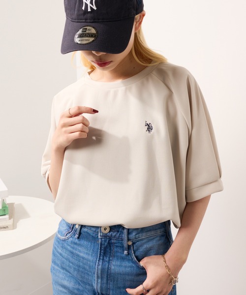 U.S. POLO ASSN.(ユーエスポロアッスン)の「【U.S. POLO ASSN.】ワンポイントクルードルマンプルオーバーTシャツ(Tシャツ/カットソー・レディース・ネイビー/アイボリー/グリーン・FREE)」の5枚目の写真