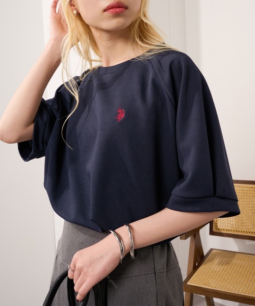 U.S. POLO ASSN.(ユーエスポロアッスン)の「【U.S. POLO ASSN.】ワンポイントクルードルマンプルオーバーTシャツ(Tシャツ/カットソー・レディース・ネイビー/アイボリー/グリーン・FREE)」の17枚目の写真