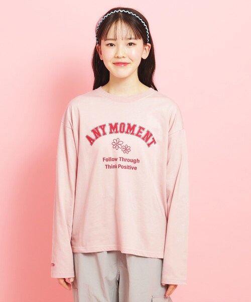 PINK-latte（ピンクラテ）の「カレッジフラワーロンT（Tシャツ/カットソー・キッズ・アイボリー/ライトパープル/グレー/ベビーピンク/ライトブルー・16/14/13/15 ）」の13枚目の写真