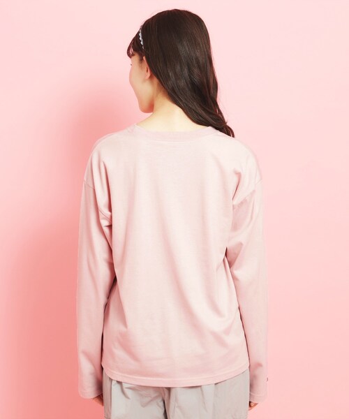 PINK-latte（ピンクラテ）の「カレッジフラワーロンT（Tシャツ/カットソー・キッズ・アイボリー/ライトパープル/グレー/ベビーピンク/ライトブルー・16/14/13/15 ）」の11枚目の写真