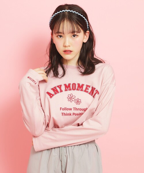 PINK-latte（ピンクラテ）の「カレッジフラワーロンT（Tシャツ/カットソー・キッズ・アイボリー/ライトパープル/グレー/ベビーピンク/ライトブルー・16/14/13/15 ）」の21枚目の写真