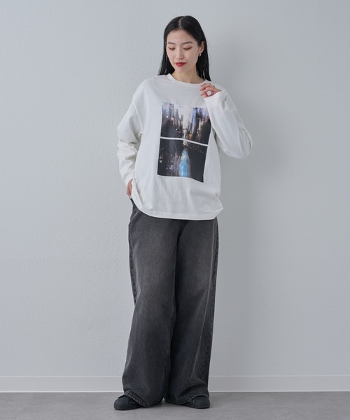 COLONY 2139（コロニートゥーワンスリーナイン）の「水彩画プリント長袖T（Tシャツ/カットソー・メンズ・ブラック/ホワイト・MEDIUM/LARGE）」の13枚目の写真