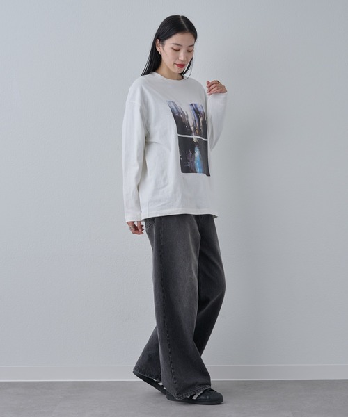 COLONY 2139（コロニートゥーワンスリーナイン）の「水彩画プリント長袖T（Tシャツ/カットソー・メンズ・ブラック/ホワイト・MEDIUM/LARGE）」の14枚目の写真