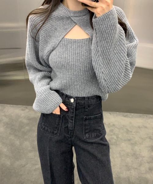 セール】ニットボレロ+タンクトップSET（ニット/セーター）｜by muni:r