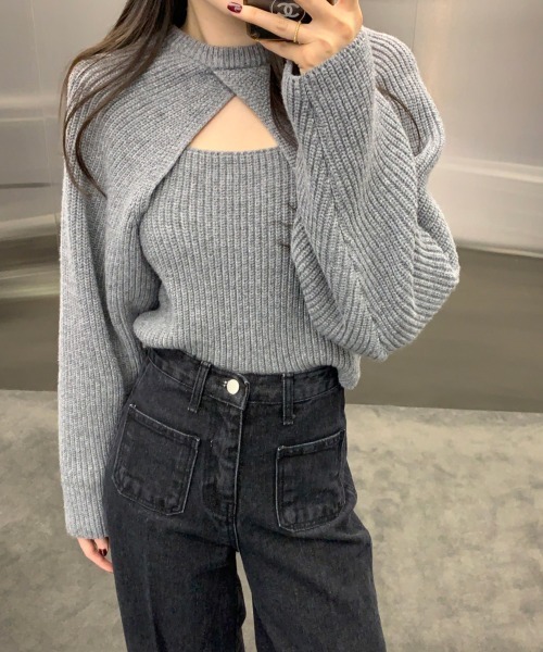 ニットボレロ+タンクトップSET（ニット/セーター）｜by muni:r