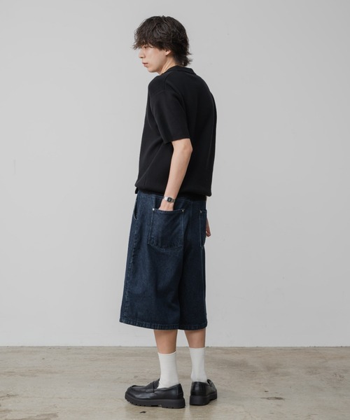 INTER FACTORY（インターファクトリー）の「DAIKI ハイゲージニットポロシャツ - made in INTER FACTORY -（ポロシャツ・メンズ・ブルー/ブラック・SMALL/MEDIUM/LARGE）」の7枚目の写真