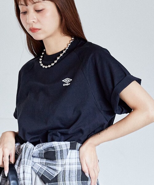 【UMBRO】 ★ 半袖リンガーTシャツ ★ 大人気 セール】UMBRO × PUBLUX/アンブロ ワンポイント刺繍 リンガーT