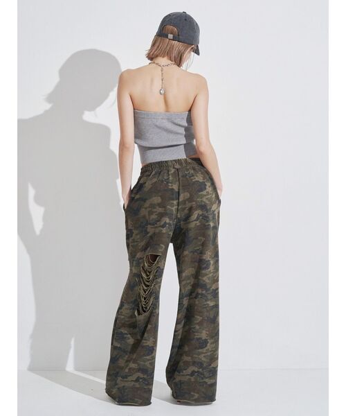 EVRIS（エヴリス）の「ハードダメージカモフラスウェットパンツ（スウェットパンツ・レディース・グレー/カーキ・FREE）」の19枚目の写真