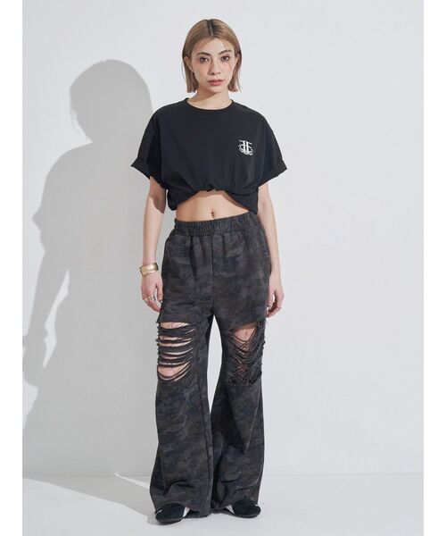 EVRIS（エヴリス）の「ハードダメージカモフラスウェットパンツ（スウェットパンツ・レディース・グレー/カーキ・FREE）」の20枚目の写真