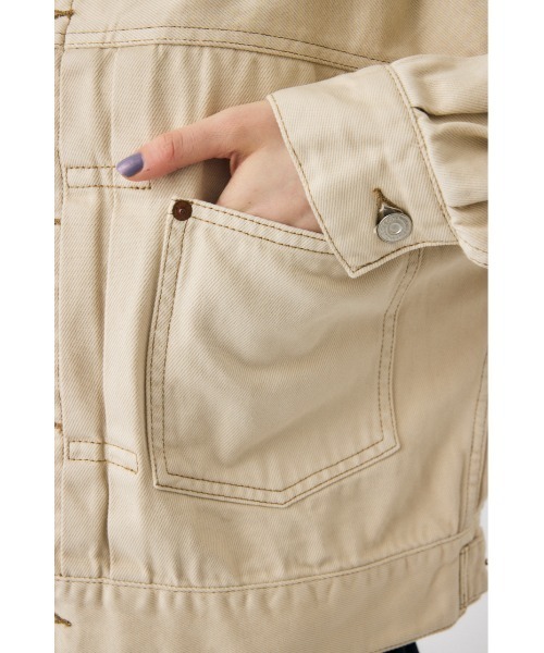 MOUSSY(マウジー)の「【セットアップ対応】TUCK SLEEVE DENIM ジャケット(デニムジャケット・レディース・ブルー/キナリ・FREE)」の10枚目の写真