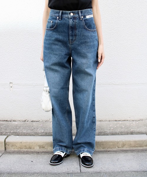 セール】【KIMHEKIM】Washed Wide Jeans (Blue)（デニムパンツ