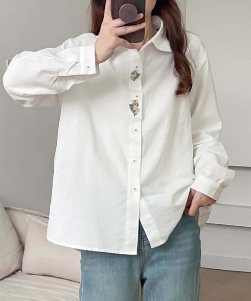 aimoha(アイモハ)の「刺繍入り襟デザインシャツ(シャツ/ブラウス・レディース・ホワイト系その他6/ホワイト系その他5/ホワイト系その他4/ホワイト系その他2/ホワイト系その他3/ホワイト系その他/ホワイト・FREE)」の22枚目の写真