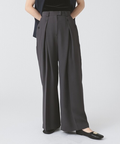 Ray BEAMS(レイビームス)の「RBS / ボックス タック ワイド パンツ(スラックス・レディース・モカ/グレー・0/1)」の2枚目の写真