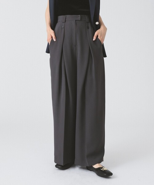 Ray BEAMS(レイビームス)の「RBS / ボックス タック ワイド パンツ(スラックス・レディース・モカ/グレー・0/1)」の3枚目の写真