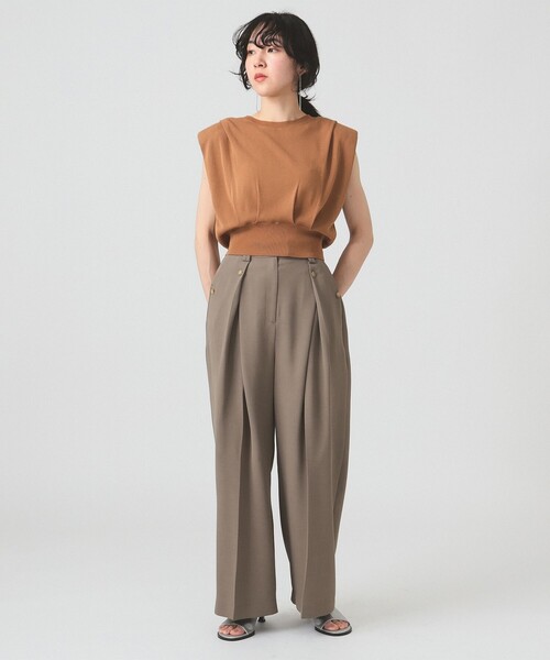 Ray BEAMS(レイビームス)の「RBS / ボックス タック ワイド パンツ(スラックス・レディース・モカ/グレー・0/1)」の13枚目の写真