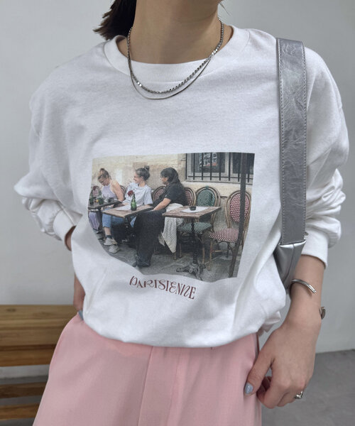 mystic(ミスティック)の「PARIS フォトロングTシャツ2(Tシャツ/カットソー・レディース・ベージュ/レッド・FREE)」の7枚目の写真