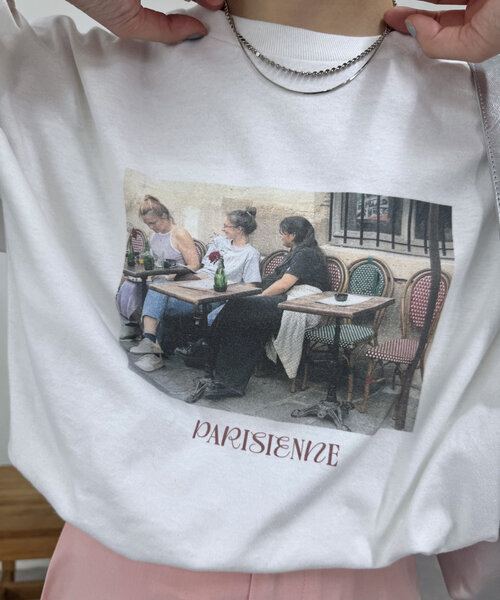 mystic(ミスティック)の「PARIS フォトロングTシャツ2(Tシャツ/カットソー・レディース・ベージュ/レッド・FREE)」の8枚目の写真
