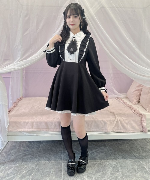 ROJITA（ロジータ）の「ロゴ入りネクタイ付きスリーブデザインワンピース（ワンピース・レディース・ピンク/ブラック/チェック・FREE）」の21枚目の写真