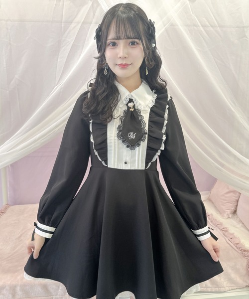 ROJITA（ロジータ）の「ロゴ入りネクタイ付きスリーブデザインワンピース（ワンピース・レディース・ピンク/ブラック/チェック・FREE）」の18枚目の写真