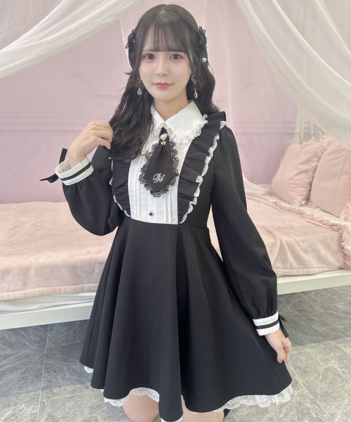 ROJITA（ロジータ）の「ロゴ入りネクタイ付きスリーブデザインワンピース（ワンピース・レディース・ピンク/ブラック/チェック・FREE）」の19枚目の写真