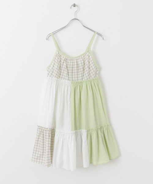 KBF（ケイビーエフ）の「パッチワークミニキャミワンピース（ワンピース・レディース・グリーン系その他/ブルー系その他/ブラック系その他・ONE）」の4枚目の写真