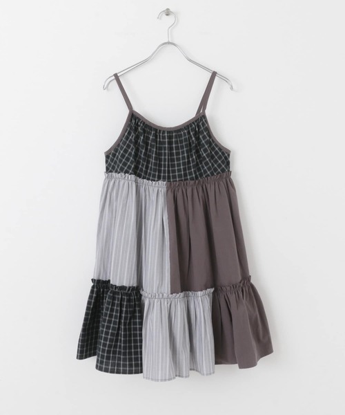 KBF（ケイビーエフ）の「パッチワークミニキャミワンピース（ワンピース・レディース・グリーン系その他/ブルー系その他/ブラック系その他・ONE）」の5枚目の写真