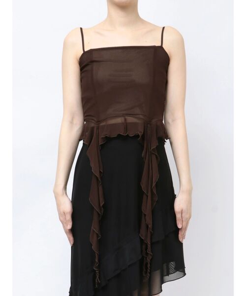 EMODA（エモダ）の「ハングラッフルキャミソール（Tシャツ/カットソー・レディース・ブラック/その他/ブラウン/その他1・FREE）」の3枚目の写真