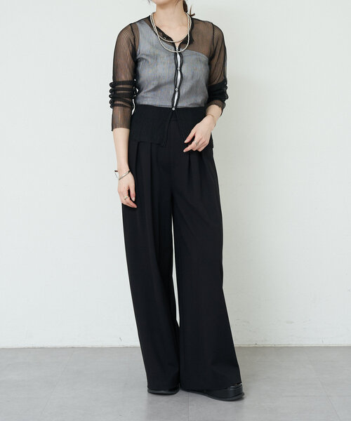SHENERY（シーナリー）の「《WEB限定》《スタイルアップ効果抜群！》タックワイドパンツ（その他パンツ・レディース・ブラック/チャコールグレー/ライトグレー・38/34/36）」の6枚目の写真
