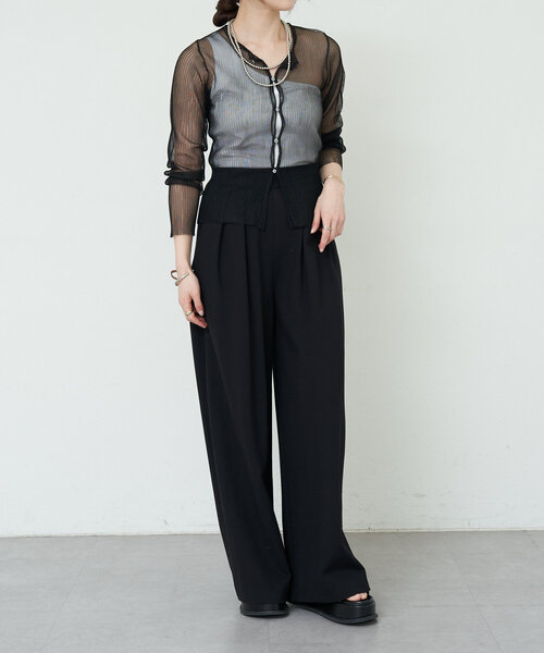 SHENERY（シーナリー）の「《WEB限定》《スタイルアップ効果抜群！》タックワイドパンツ（その他パンツ・レディース・ブラック/チャコールグレー/ライトグレー・38/34/36）」の8枚目の写真