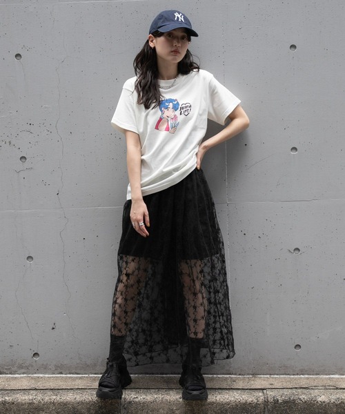 RAGEBLUE（レイジブルー）の「＜火曜び/TUESDAY＞コラボプリントTシャツ（Tシャツ/カットソー・レディース・オフホワイト/ブラック・FREE）」の10枚目の写真