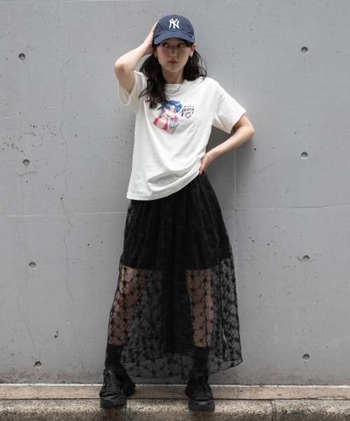 RAGEBLUE（レイジブルー）の「＜火曜び/TUESDAY＞コラボプリントTシャツ（Tシャツ/カットソー・レディース・オフホワイト/ブラック・FREE）」の9枚目の写真