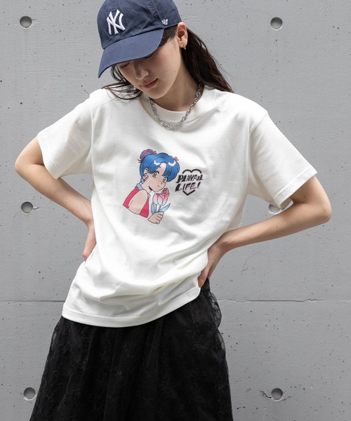 RAGEBLUE（レイジブルー）の「＜火曜び/TUESDAY＞コラボプリントTシャツ（Tシャツ/カットソー・レディース・オフホワイト/ブラック・FREE）」の6枚目の写真