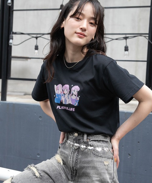 RAGEBLUE（レイジブルー）の「＜火曜び/TUESDAY＞コラボプリントTシャツ（Tシャツ/カットソー・レディース・オフホワイト/ブラック・FREE）」の21枚目の写真